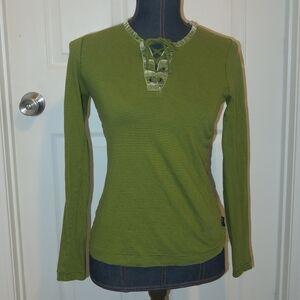 Prana Green Long Sleeve Women's Tee